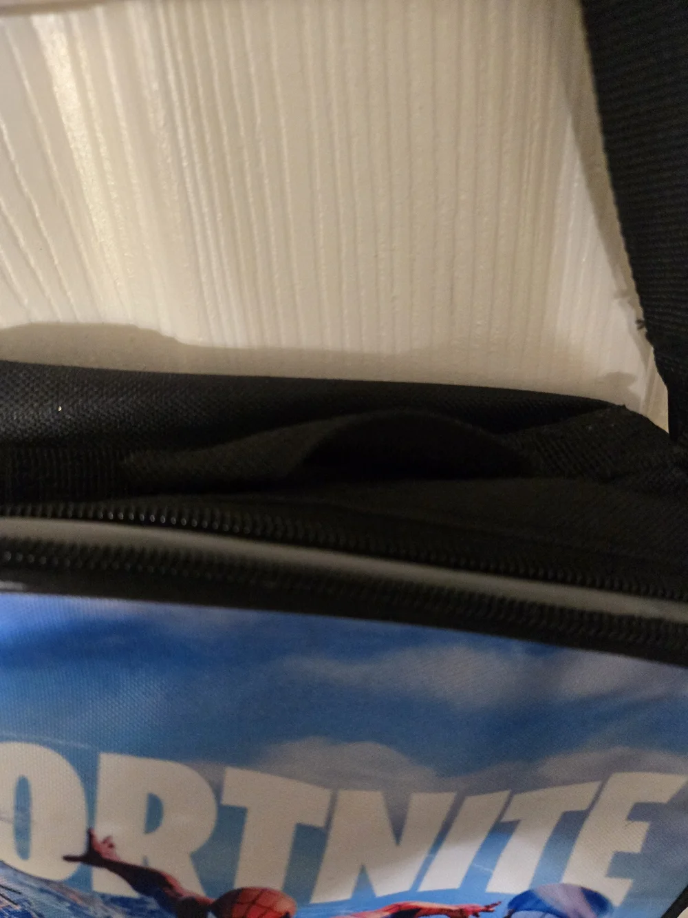 Fortnite Black and Blue Lunchbag With Shoulder Strap And Handle